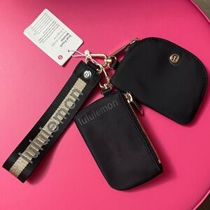 Lululemon Black and Gold Key & Card Holder Set